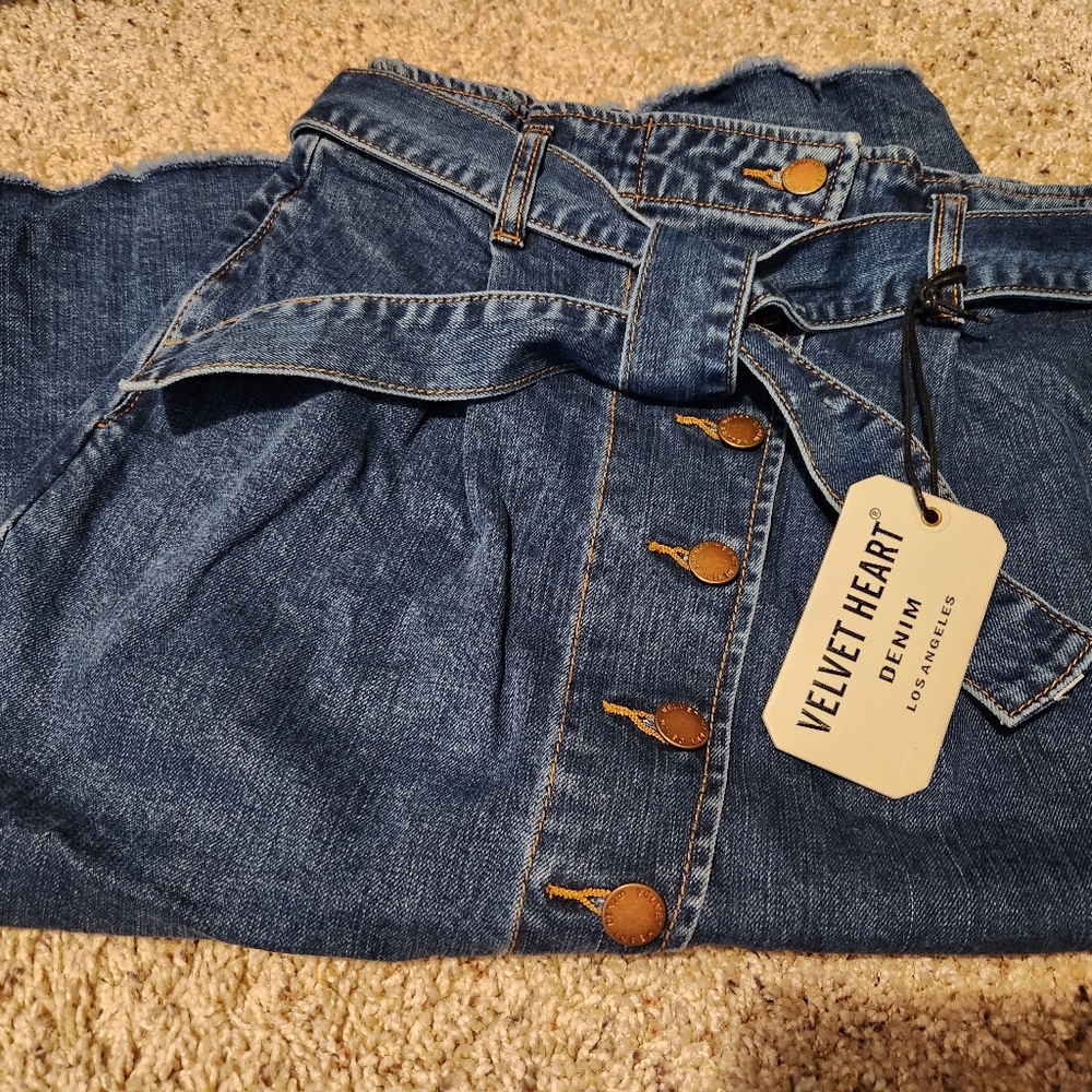 VICI denim pencil belt jeans skirt - Picture 3 of 5